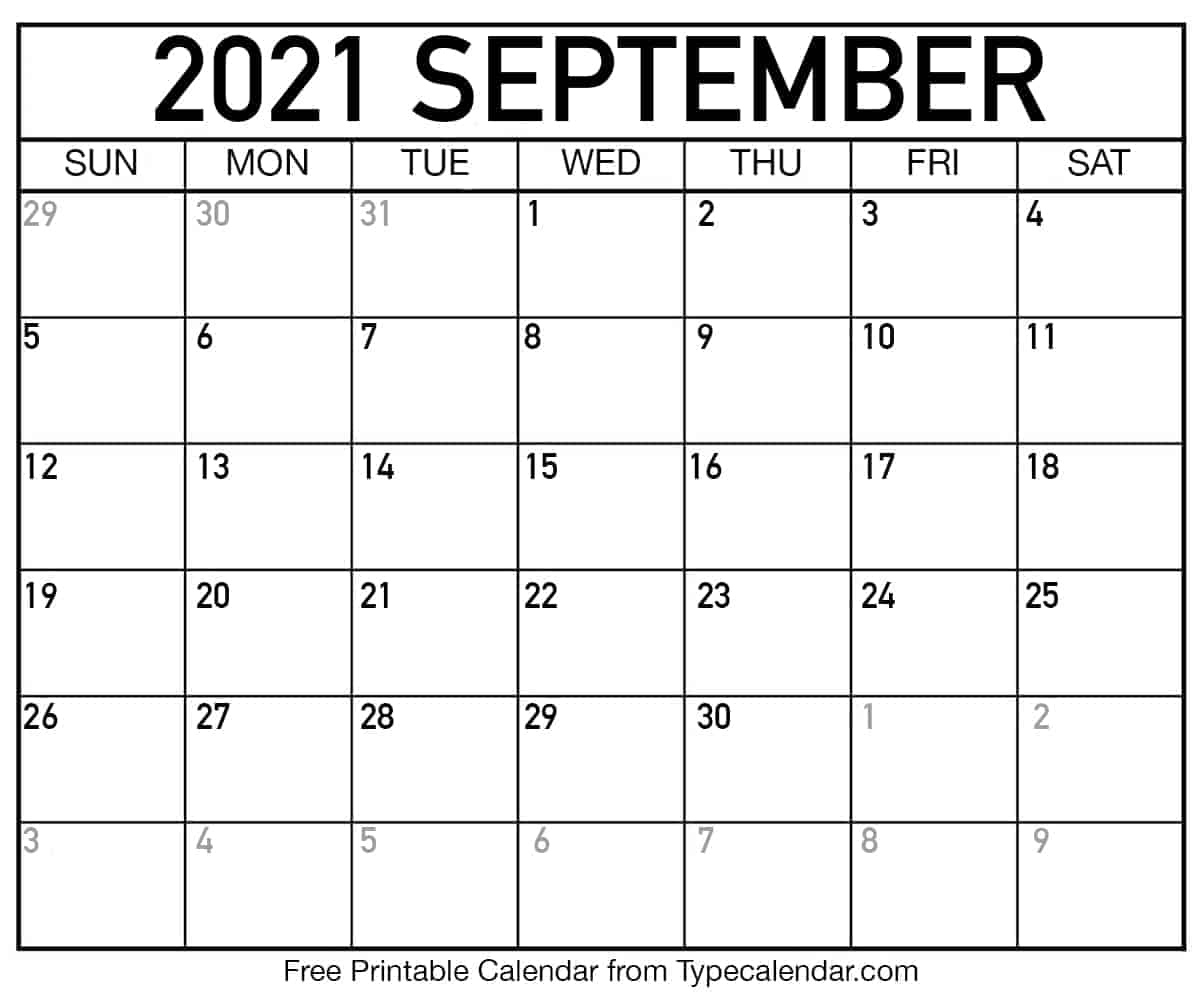 Free Printable September 2021 Calendars September To December 2021 Calendar