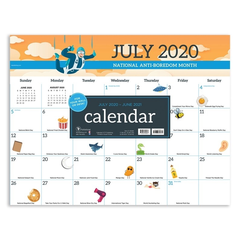 July 2020-June 2021 Every Day&#039;S A Holiday Large Desk Pad | Etsy Desk Calendar July 2020 To June 2021