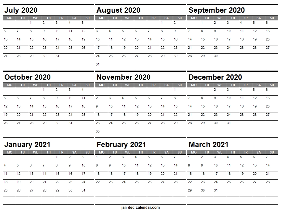 July 2020 To March 2021 Calendar Template | Pinterest, Reddit July 2020 To December 2021 Calendar