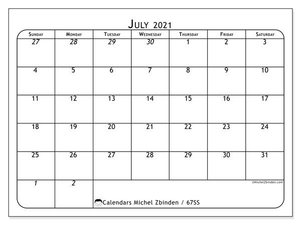 July 2021 Calendar Canada Edition - Michel Zbinden (Ca) July 2021 Calendar With Holidays Canada