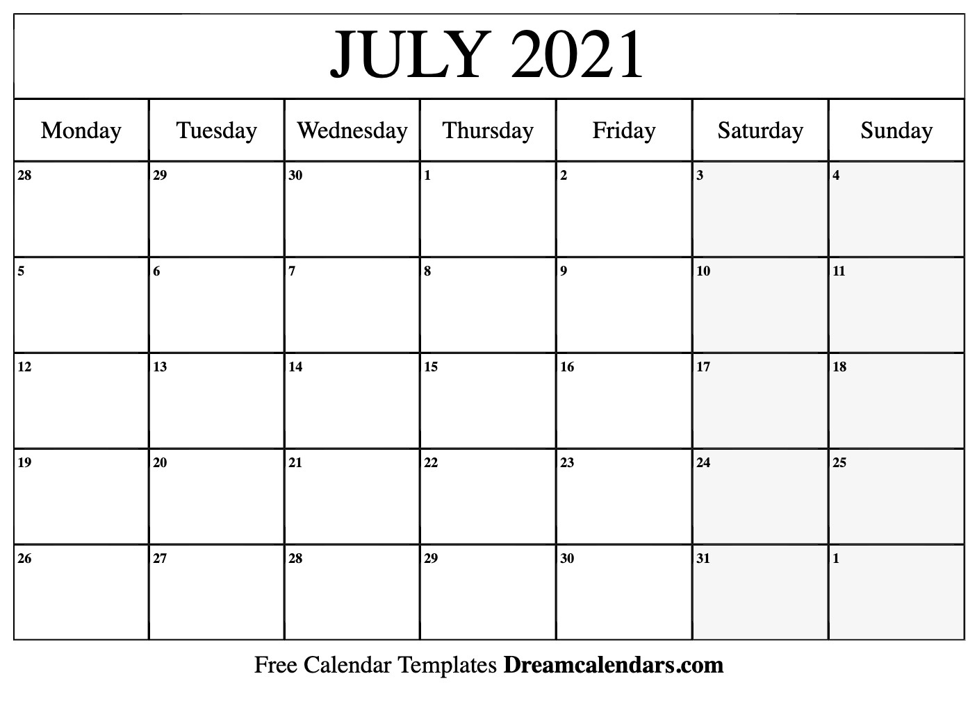 July 2021 Calendar | Free Blank Printable Templates July 2021 Calendar Holidays