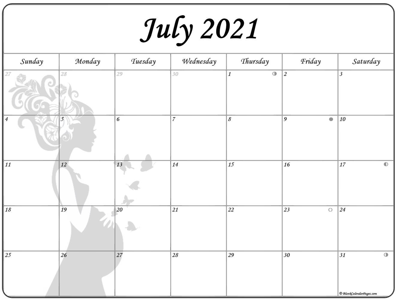 July 2021 Pregnancy Calendar | Fertility Calendar July 2020 To December 2021 Calendar