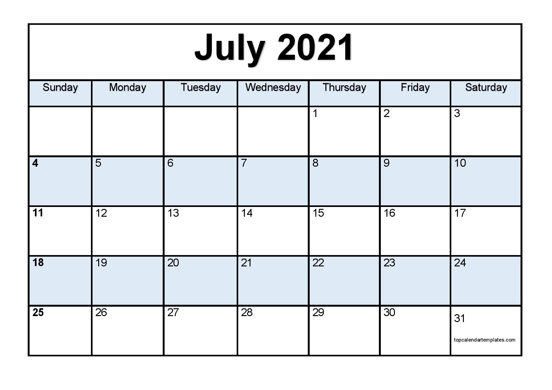 July 2021 Printable Map | Free Printable Calendar Downloadable July 2021 Calendar