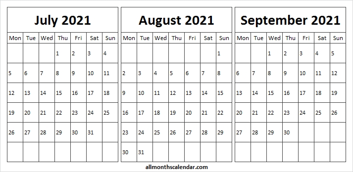 July August September 2021 Calendar - 2021 July Calendar To Print Next Year August Calendar 2021