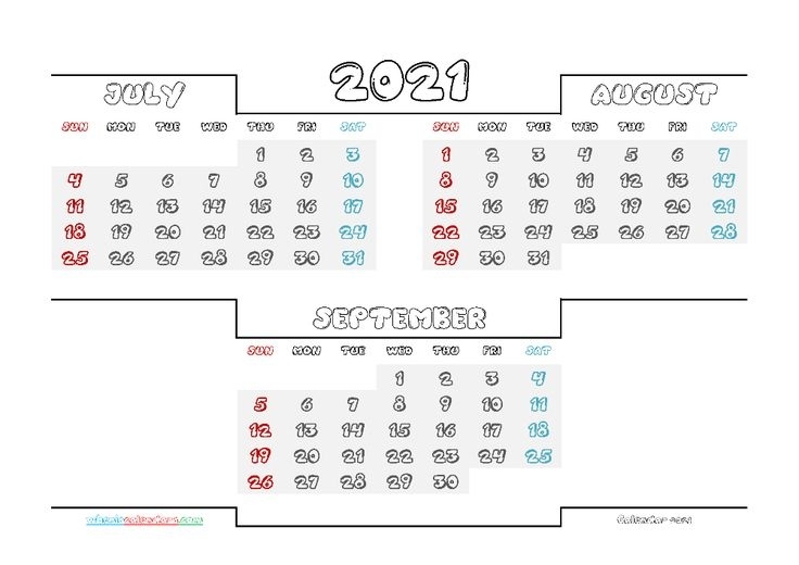 July August September 2021 Printable Calendar 214893 In 2021 | Printable Calendar July, Calendar July Aug Sept 2021 Calendar