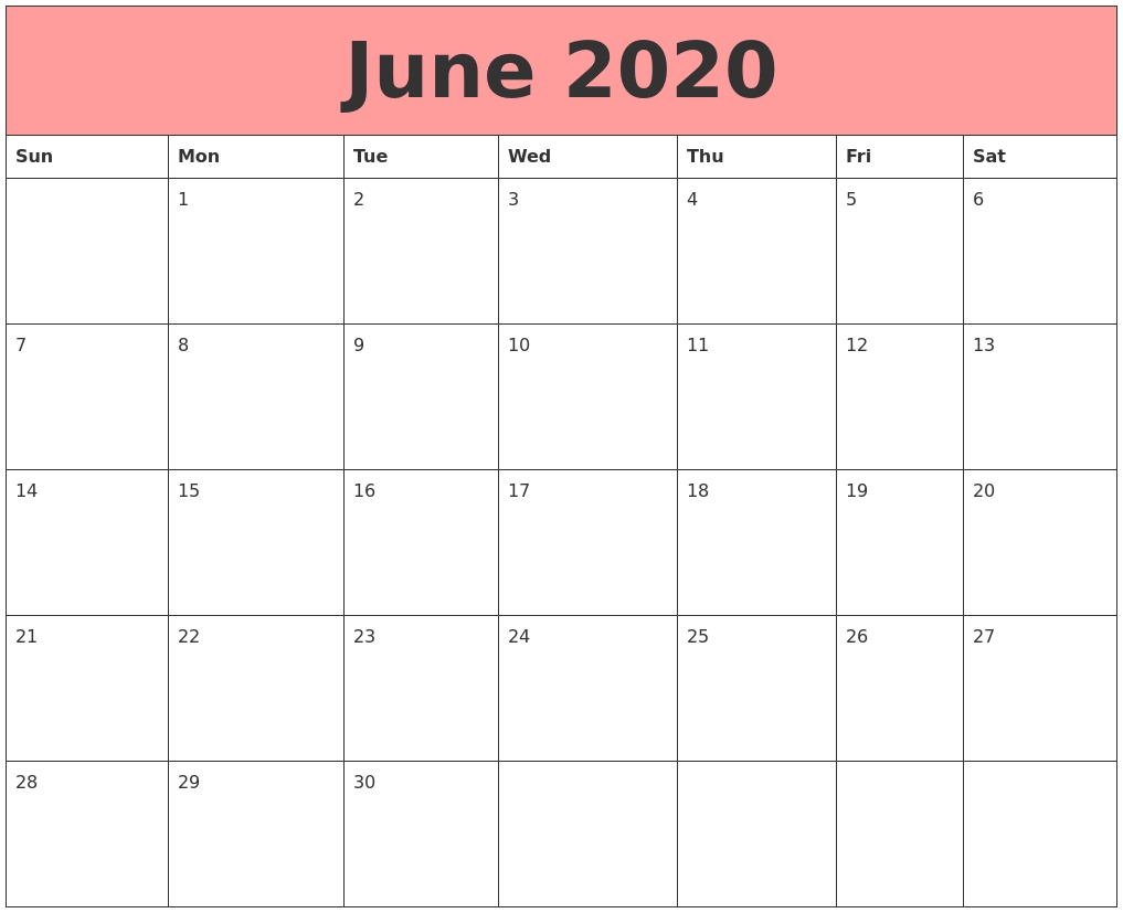 June 2020 Calendars That Work Free Printable Calendar September 2020 To June 2021