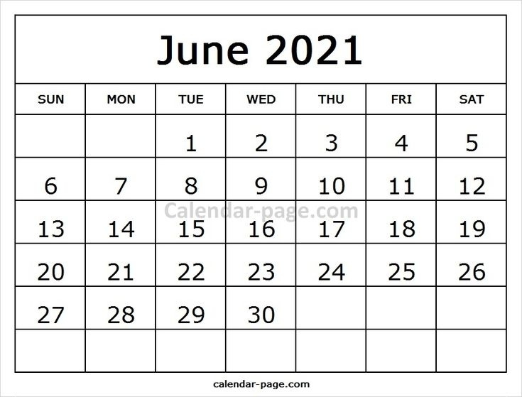 June Calendar 2021 Printable Template | July Calendar, August Calendar, Printable Calendar Pages Blank Calendar June July August 2021
