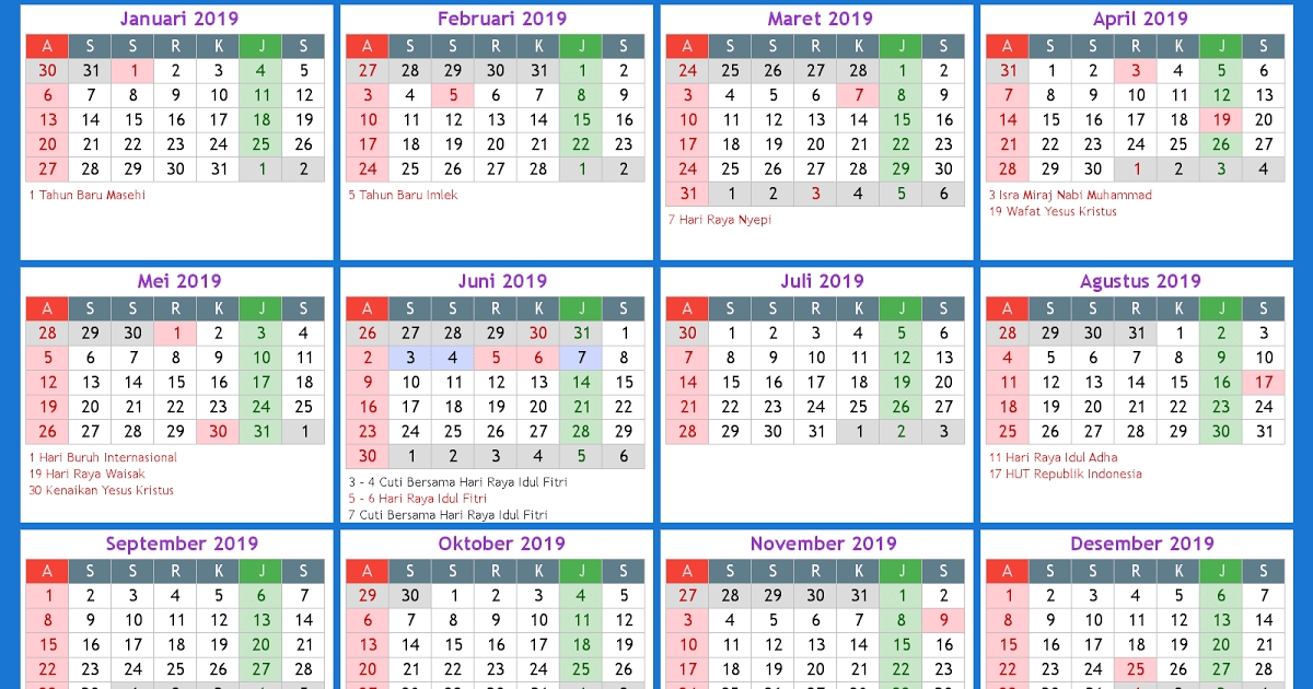 Kalender 2019 Indonesia (3) | Calendars 2021 Kalendar Kuda July 2021