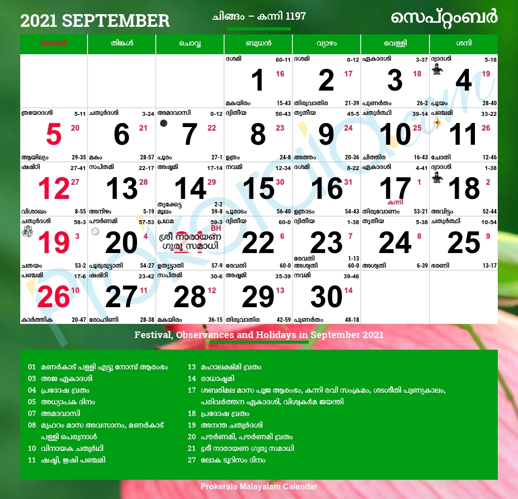 Malayala Manorama Calendar 2021 | Calendar Template 2021 Malayalam Calendar 2021 August