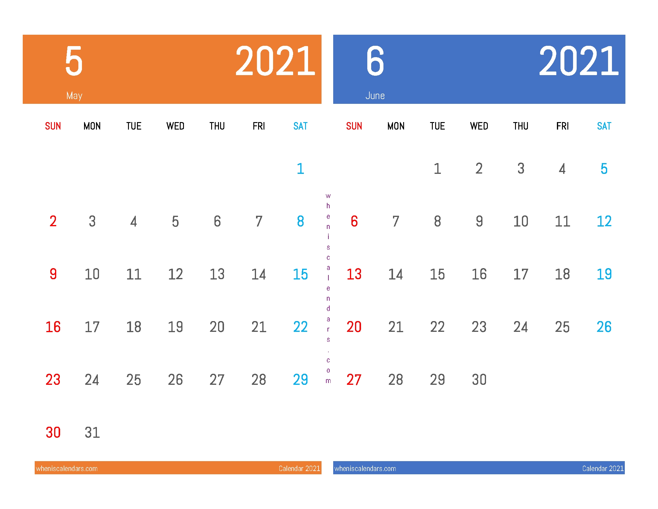 May June 2021 Calendar Printable Calendar Of May And June 2021