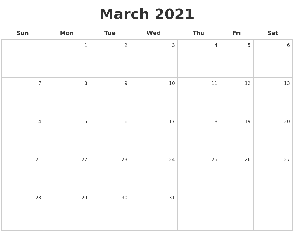 November 2020 Monthly Calendar Template Calendar From October 2020 To March 2021