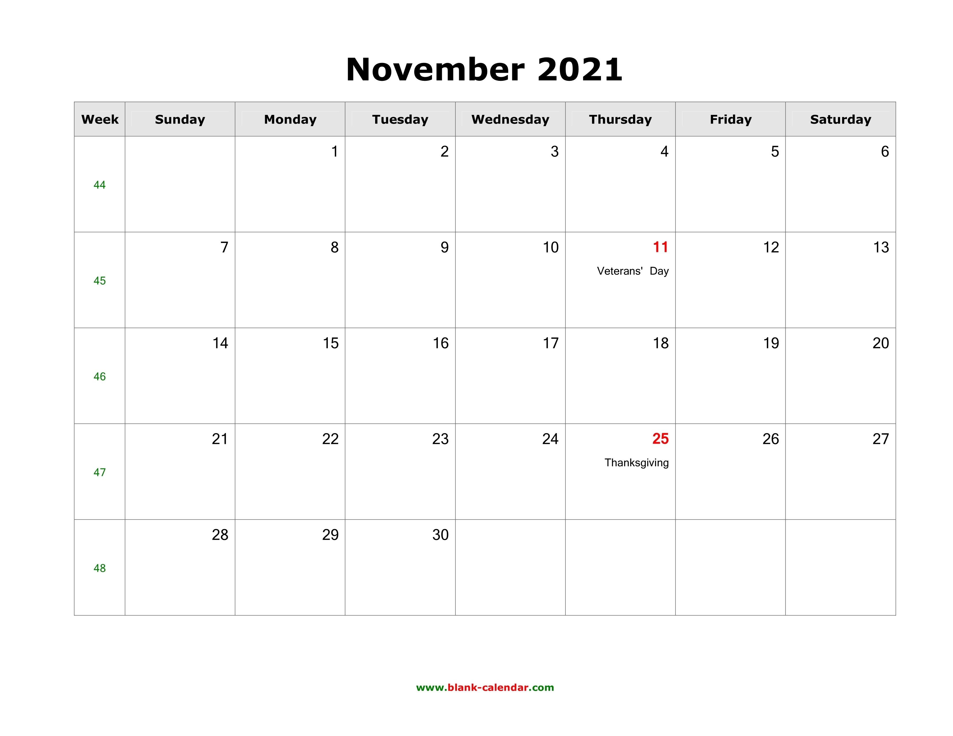 November 2021 Blank Calendar | Free Download Calendar Templates November 2021 Calendar Quiz