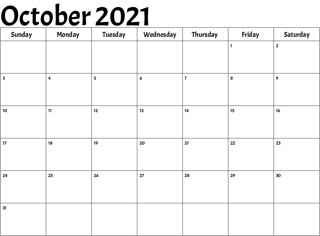 October 2021 Calendar August 2021 Calendar Events