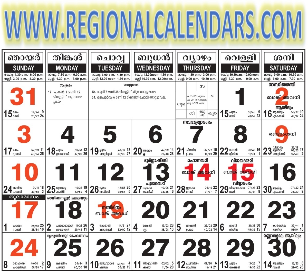 October 2021 Malayalam Calendar Or Manorama Calendar Kerala Calendar 2021 August