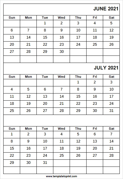 Print Online Calendar June To August 2021 | Blank 2021 Calendar June-August 2021 Calendar