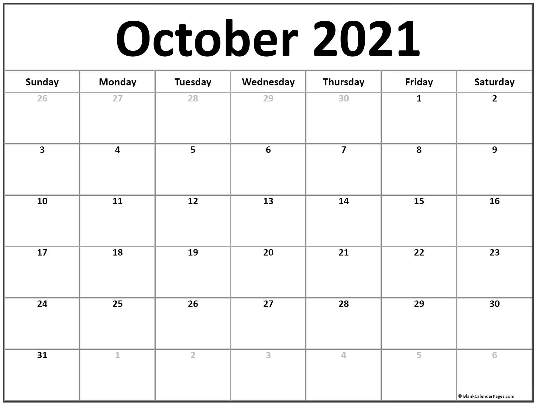 Printable Blank Monthly Calendar 2021 With Lines | Ten Free Printable Calendar 2020-2021 October 2020 To January 2021 Calendar