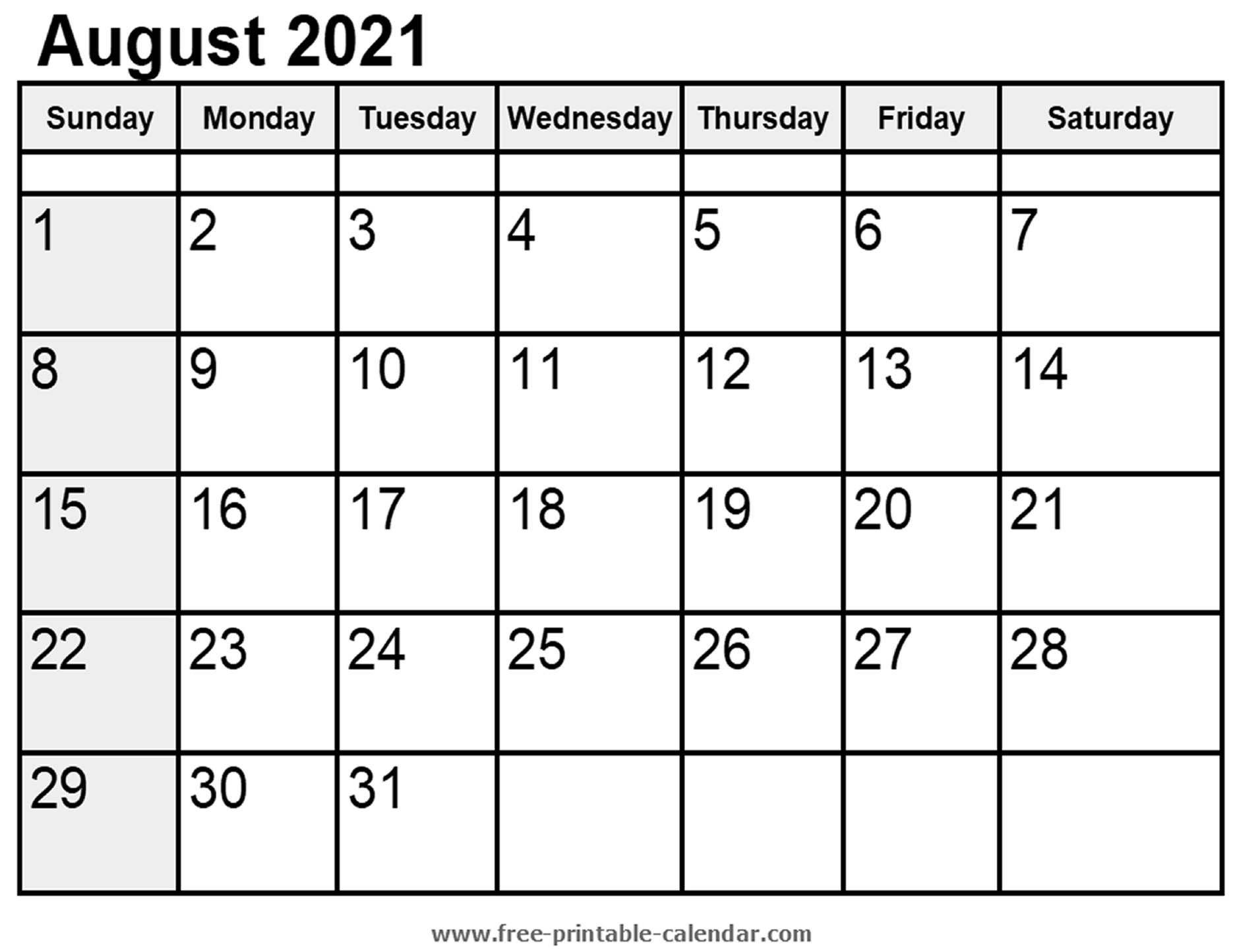 Printable Calendar August 2021 : Cute Free Printable August 2021 Calendar Saturdaygift - An August 2021 Calendar Saturdaygift