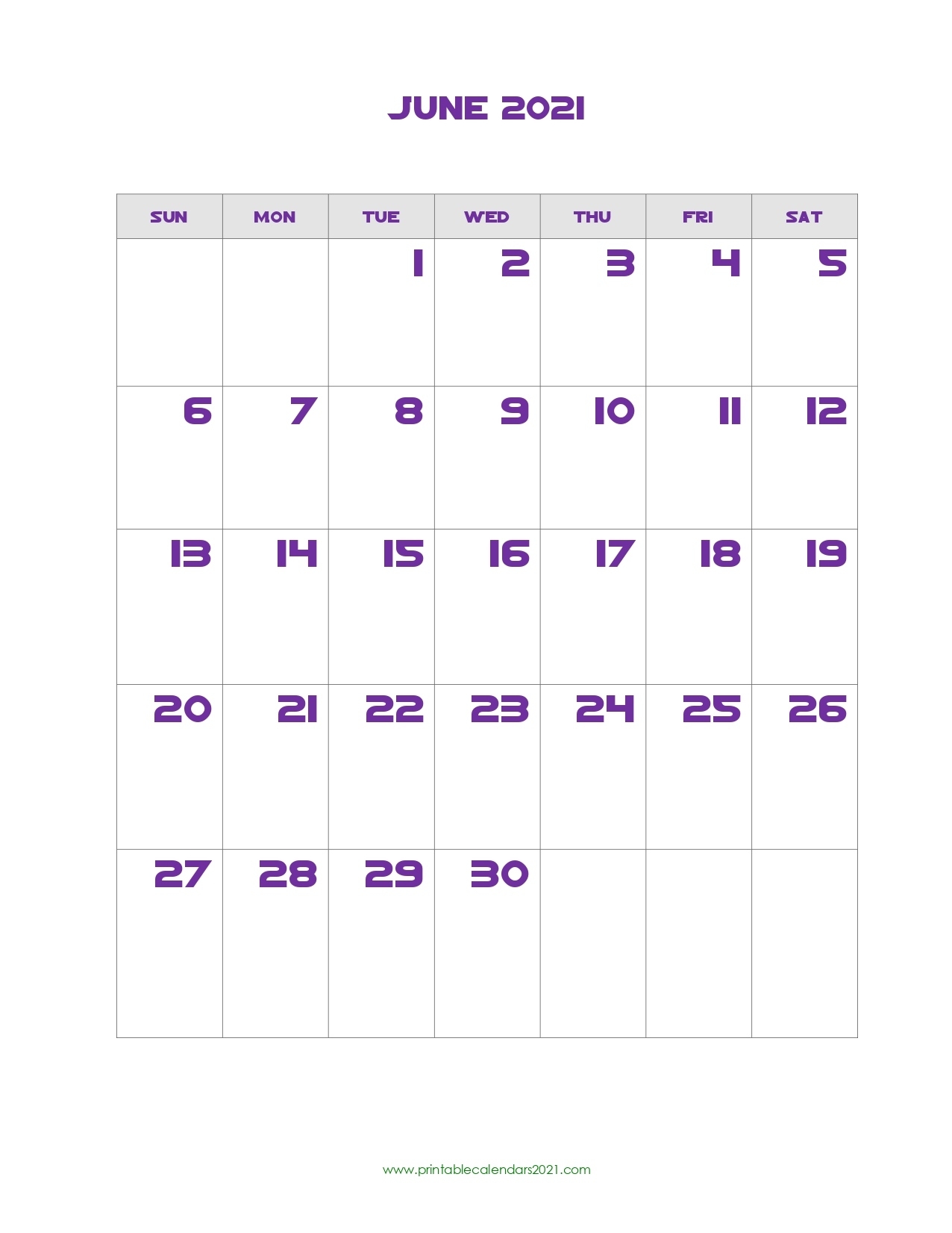 Printable Calendar June 2021, Printable 2021 Calendar With Holidays Printable June 2021 Calendar Page