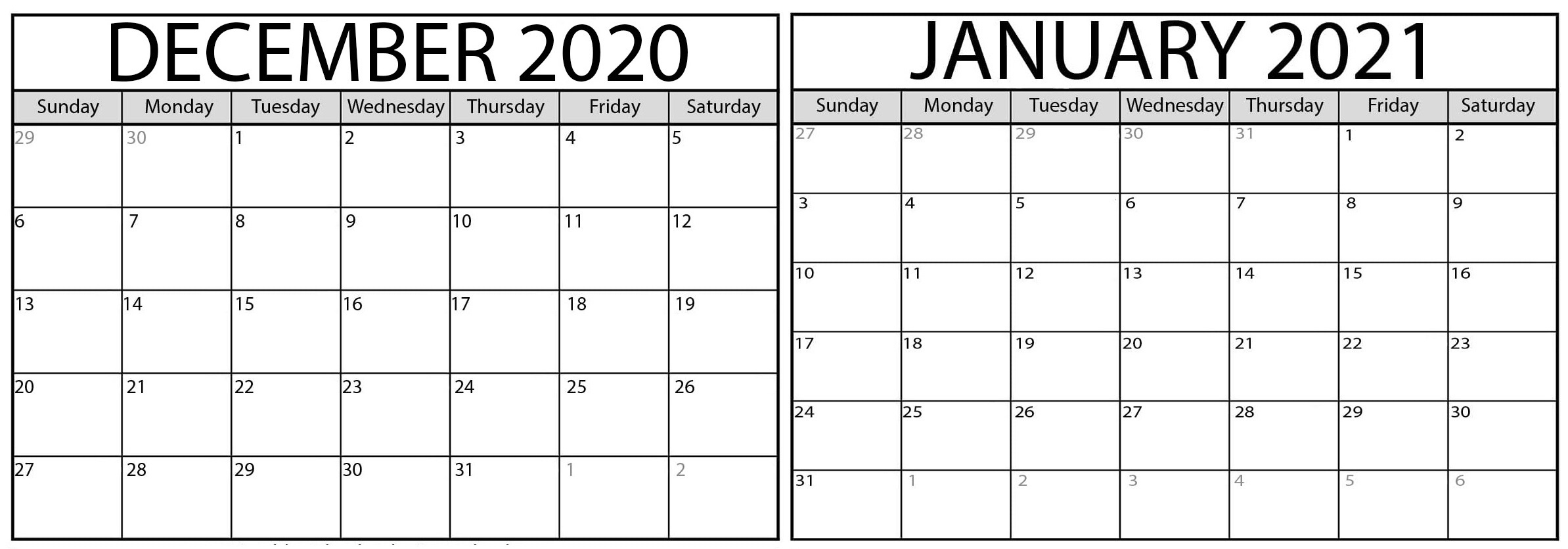 Printable December 2020 January 2021 Calendar Word Excel Sheets - Learnworksheet : Learn The December 2020 Through March 2021 Calendar