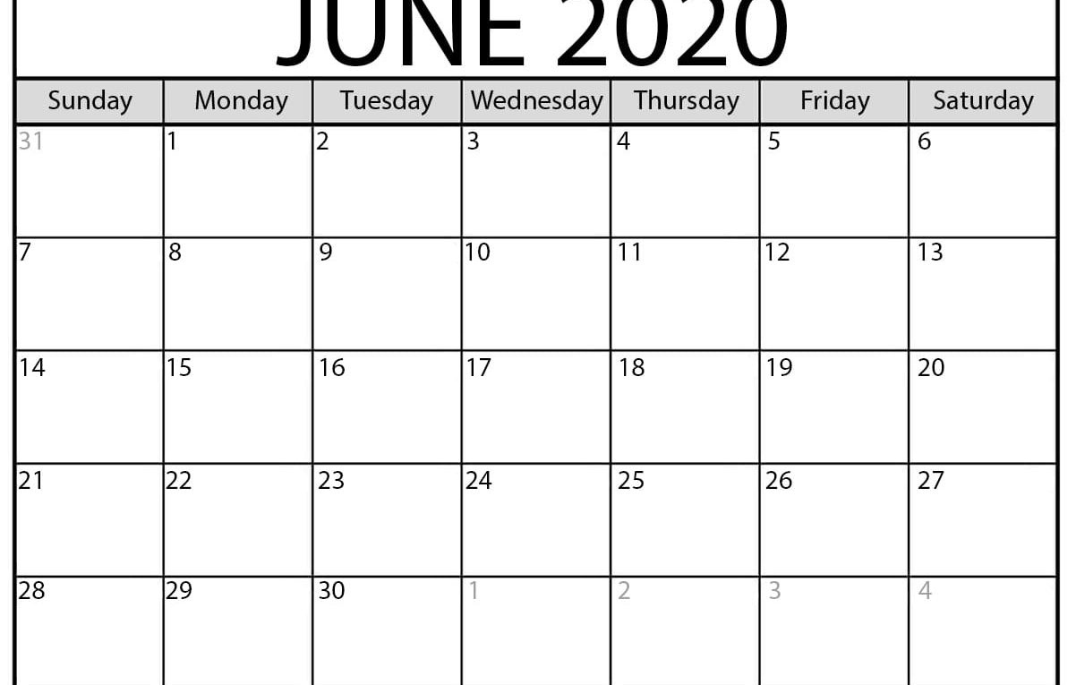 Printable June 2020 Calendar - Beta Calendars One Page Calendar July 2020 To June 2021