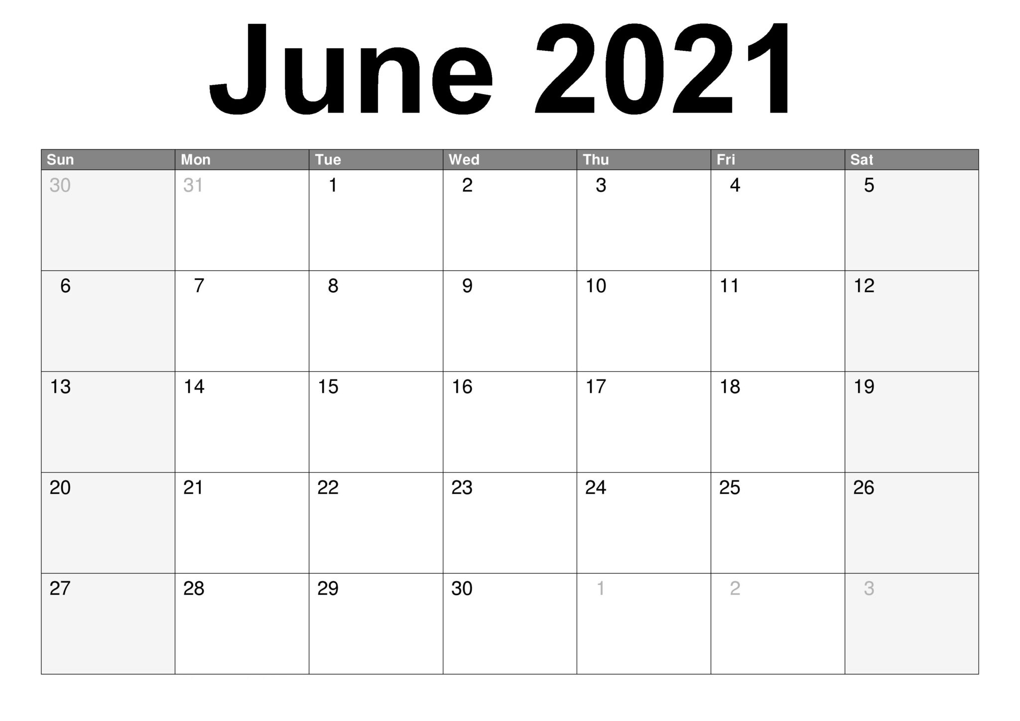 Printable June 2021 Calendar With Holidays - Mycalendarlabs Printable June 2021 Calendar Page