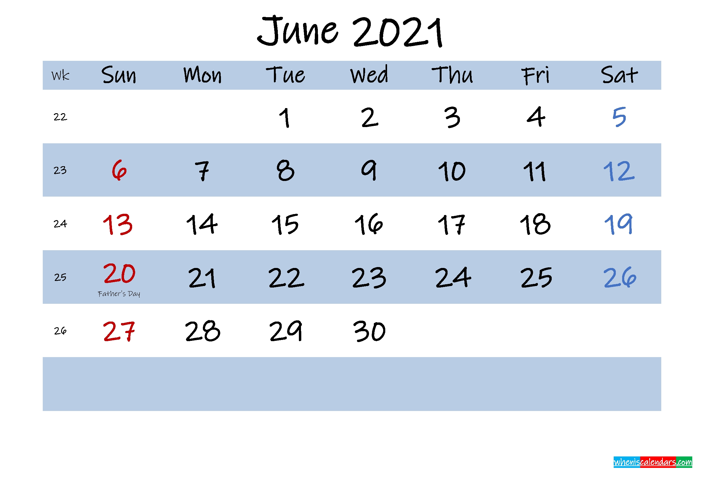 Printable June 2021 Calendar Word - Template No.ink21M498 Free Printable June 2021 Calendar With Holidays