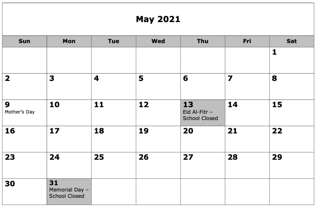 School Calendar - John Dewey High School Bengali Calendar 2021 July