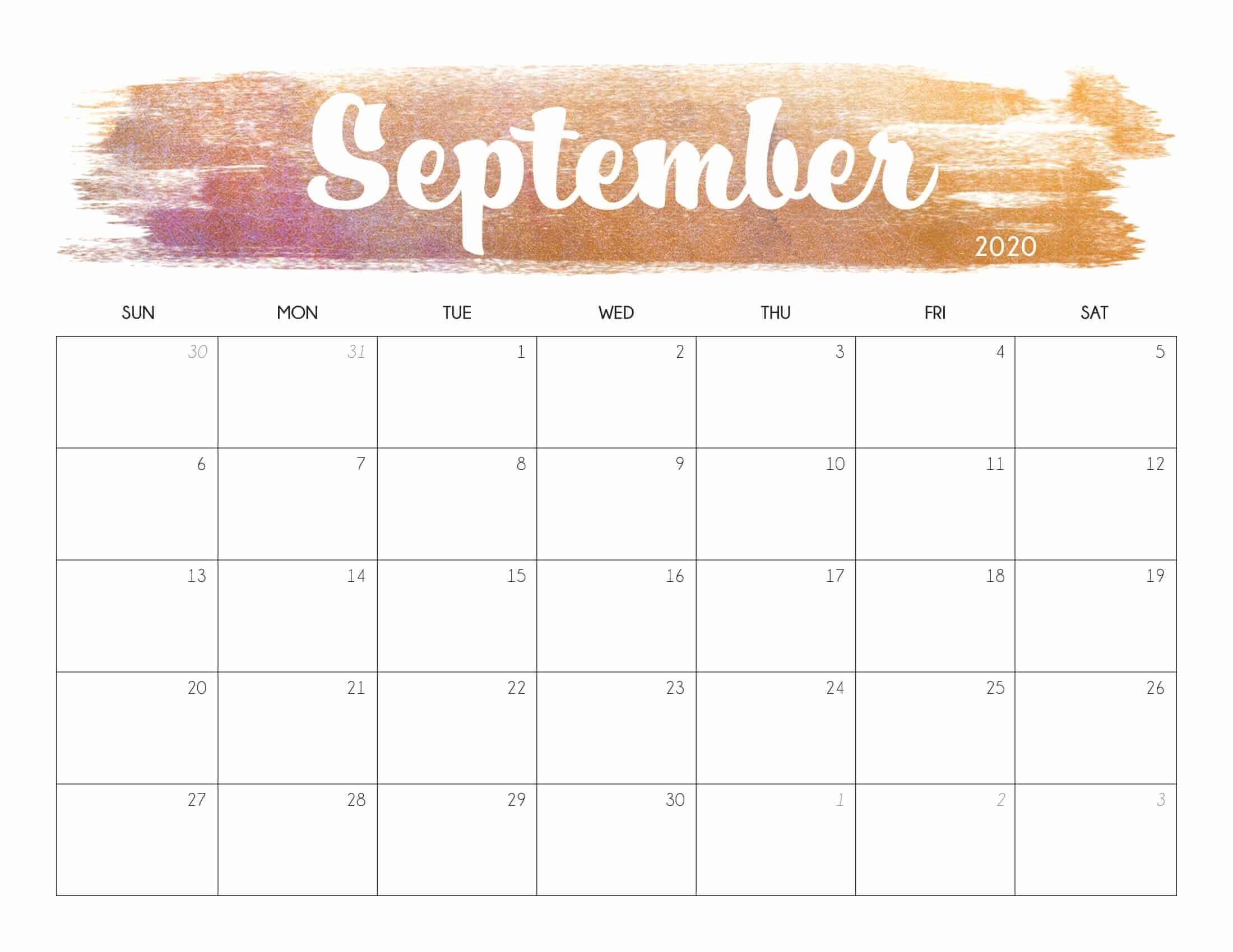 September 2020 Calendar Pdf Printable Templates Calendar September 2020 To August 2021