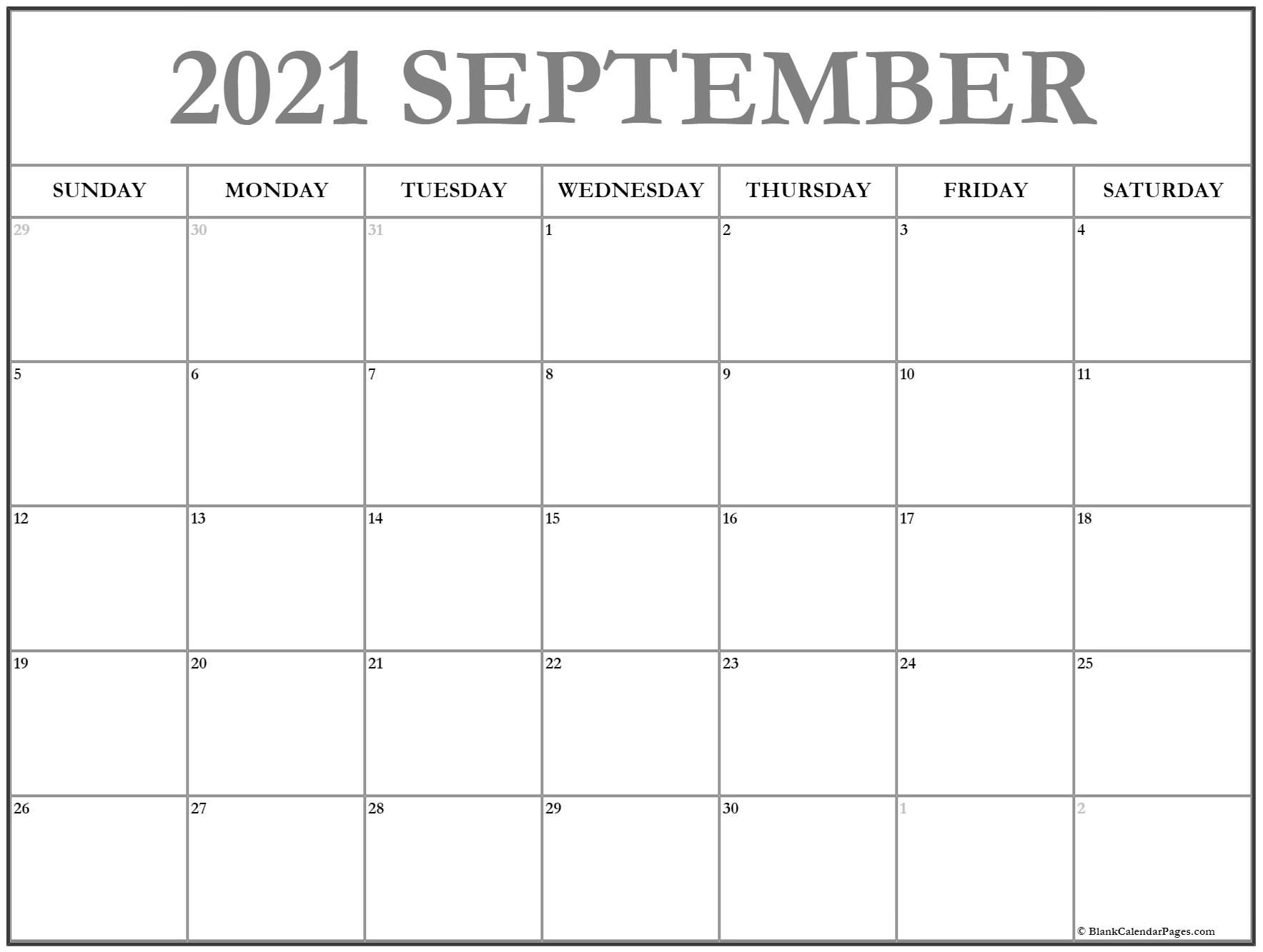 September 2021 Calendar | Free Printable Calendar Templates Calendar For August And September 2021