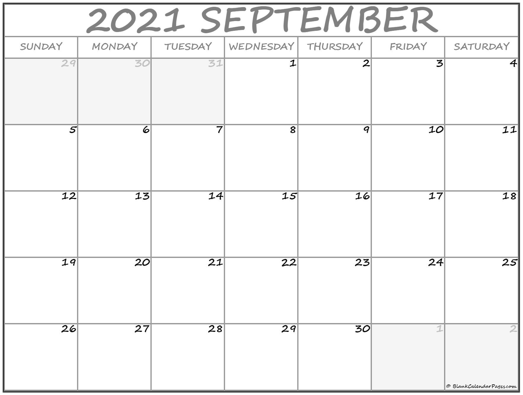 September 2021 Calendar | Free Printable Calendar Templates September To December 2021 Calendar