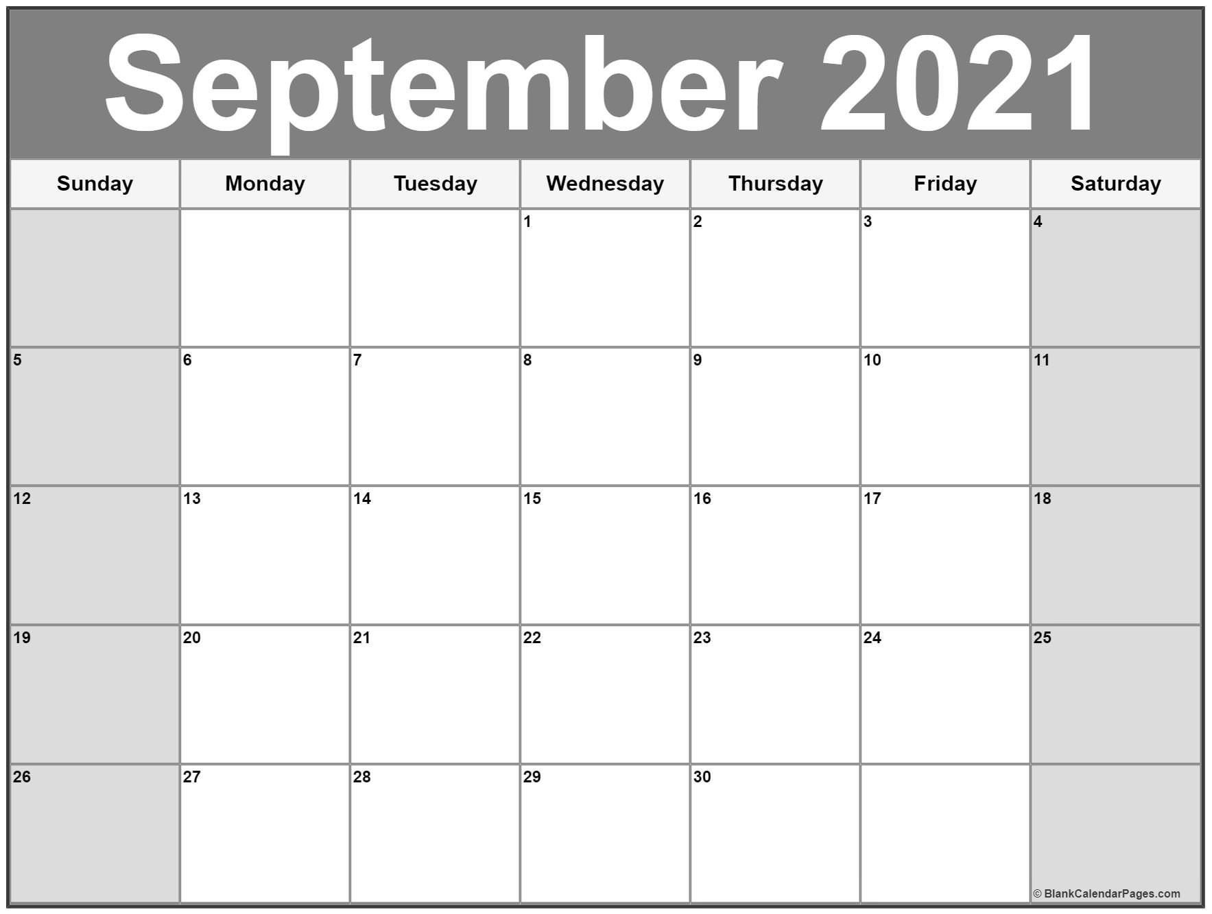 September 2021 Calendar | Free Printable Monthly Calendars Printable Calendar September 2020 To August 2021