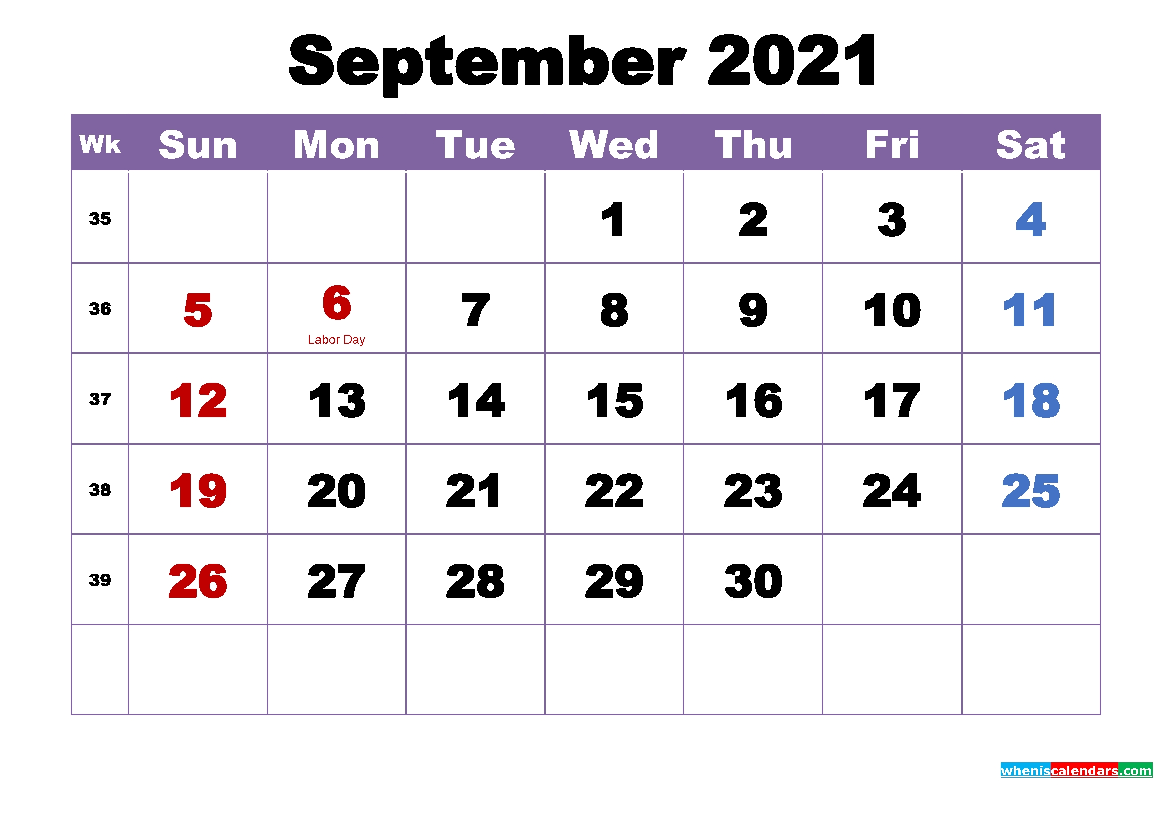 September 2021 Calendar With Holidays Printable September - December 2021 Calendar