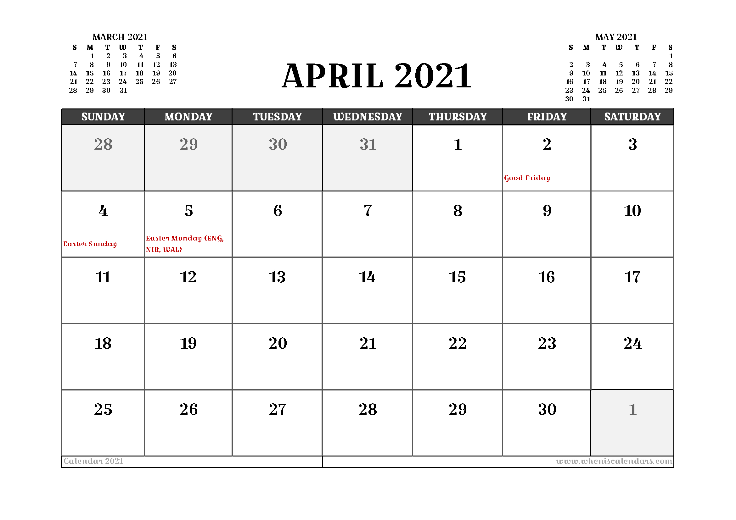 20+ April 2021 Calendar Easter - Free Download Printable December 2021 Calendar Printable Wiki