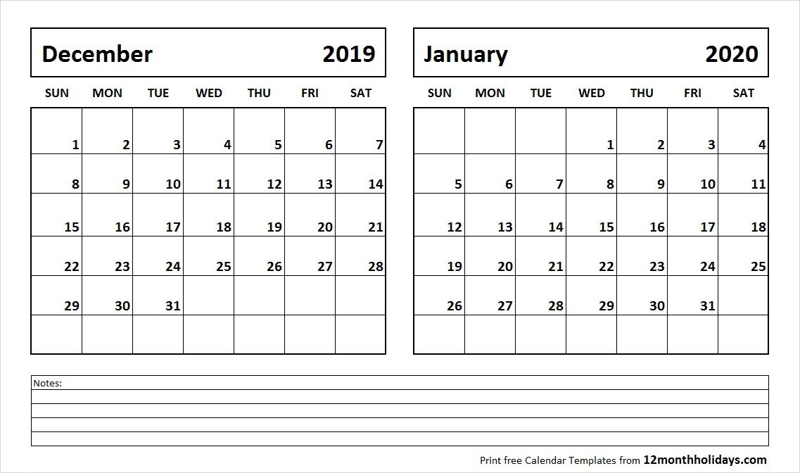 20+ December 2020 Jan 2021 Calendar - Free Download December 2020 Calendar And January 2021 Calendar