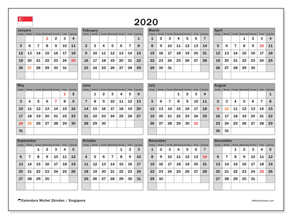 2020 Calendar, Singapore - Michel Zbinden En November 2021 Calendar Singapore