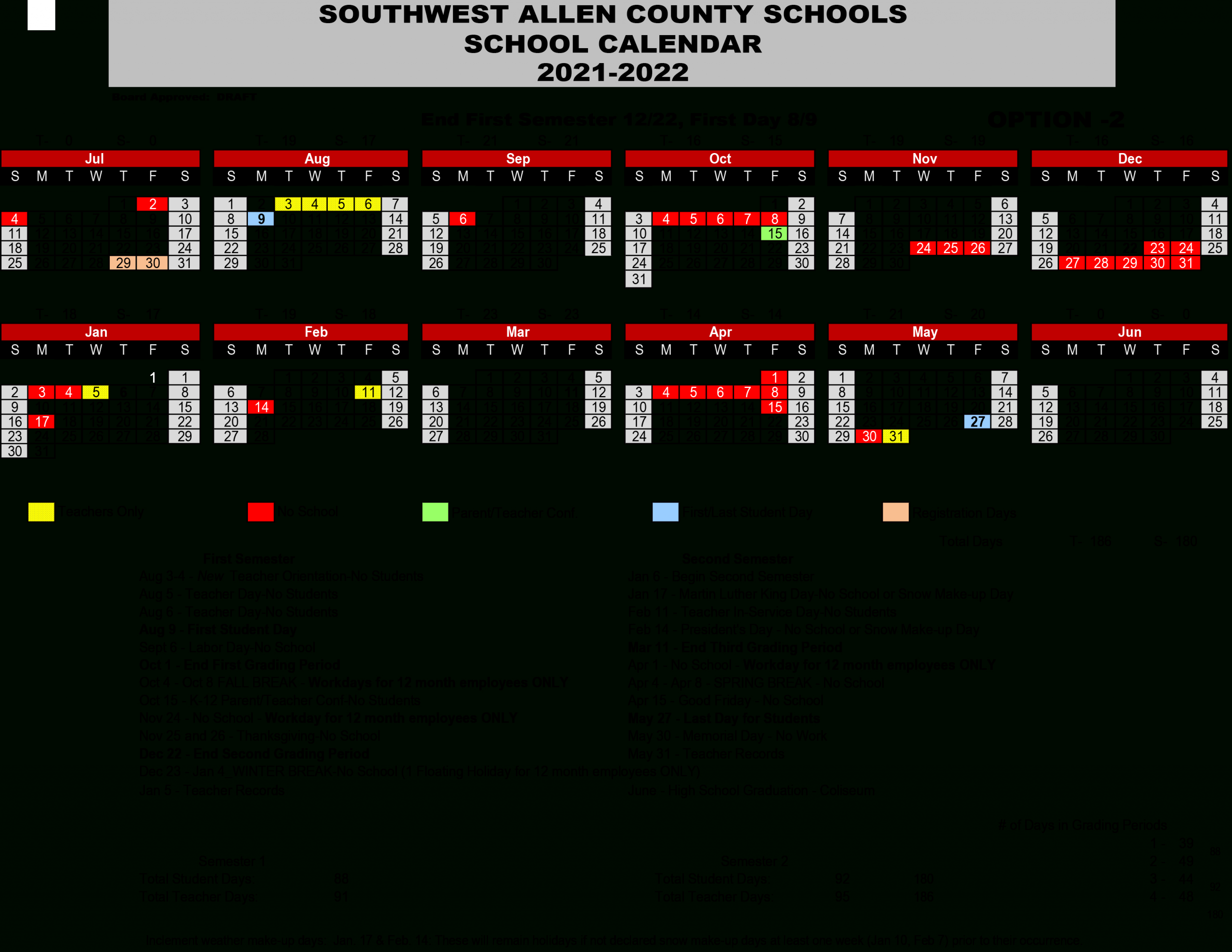 2021-2022 School Calendar - Southwest Allen County Schools November 2021 Calendar Youtube