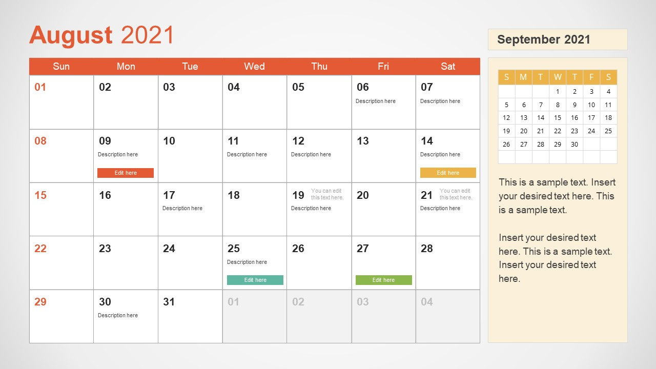 2021 Calendar Template August Powerpoint - Slidemodel November 2021 Calendar South Africa