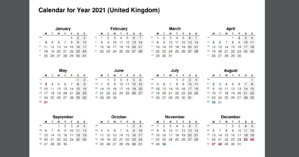 2021 Full Year Calendar With Uk Holidays - 2021 Calendar December Global Holidays 2021 Calendar