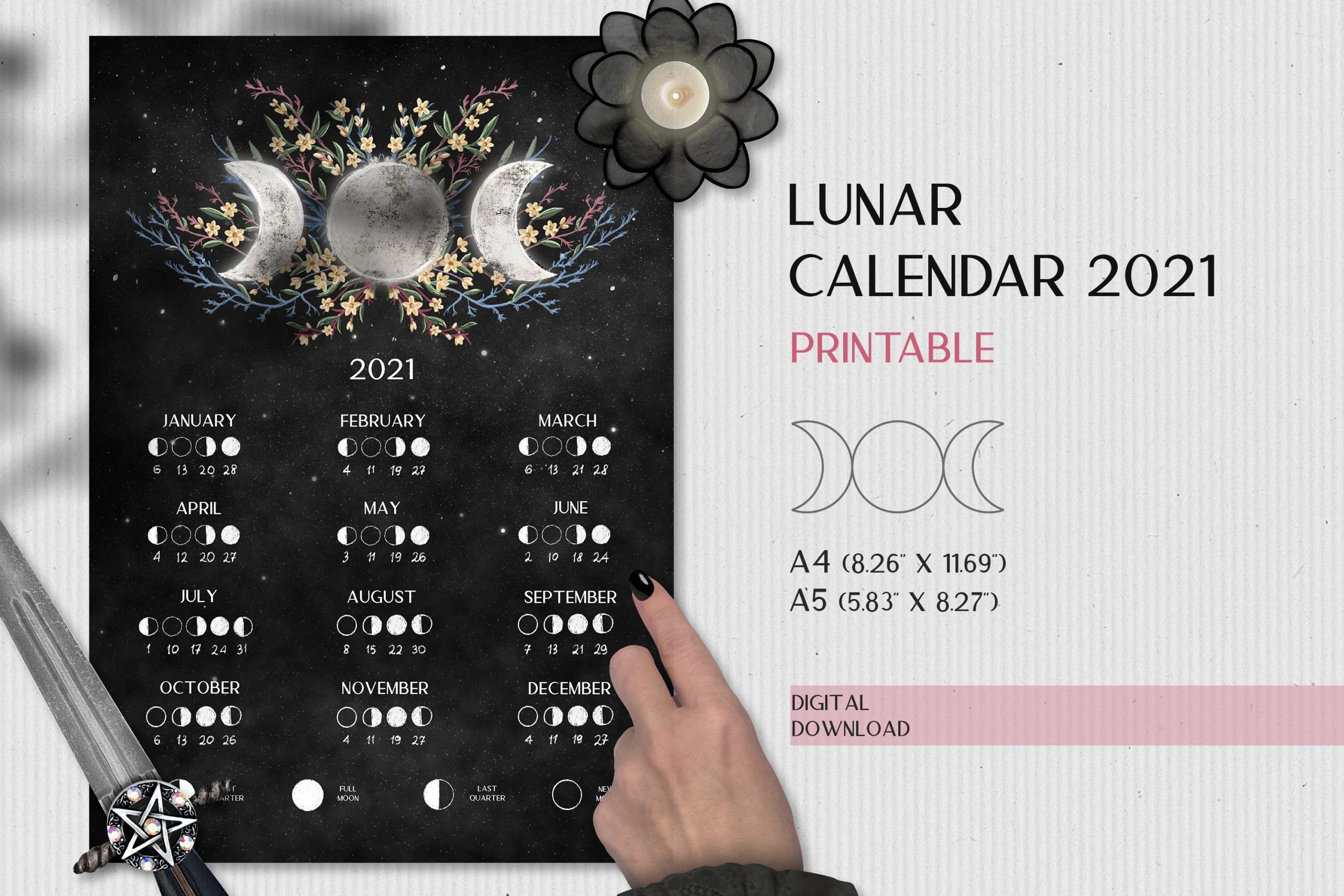 2021 Lunar Calendar Printable, Moon Calendar 2021 (1036122 Lunar Calendar November 2021