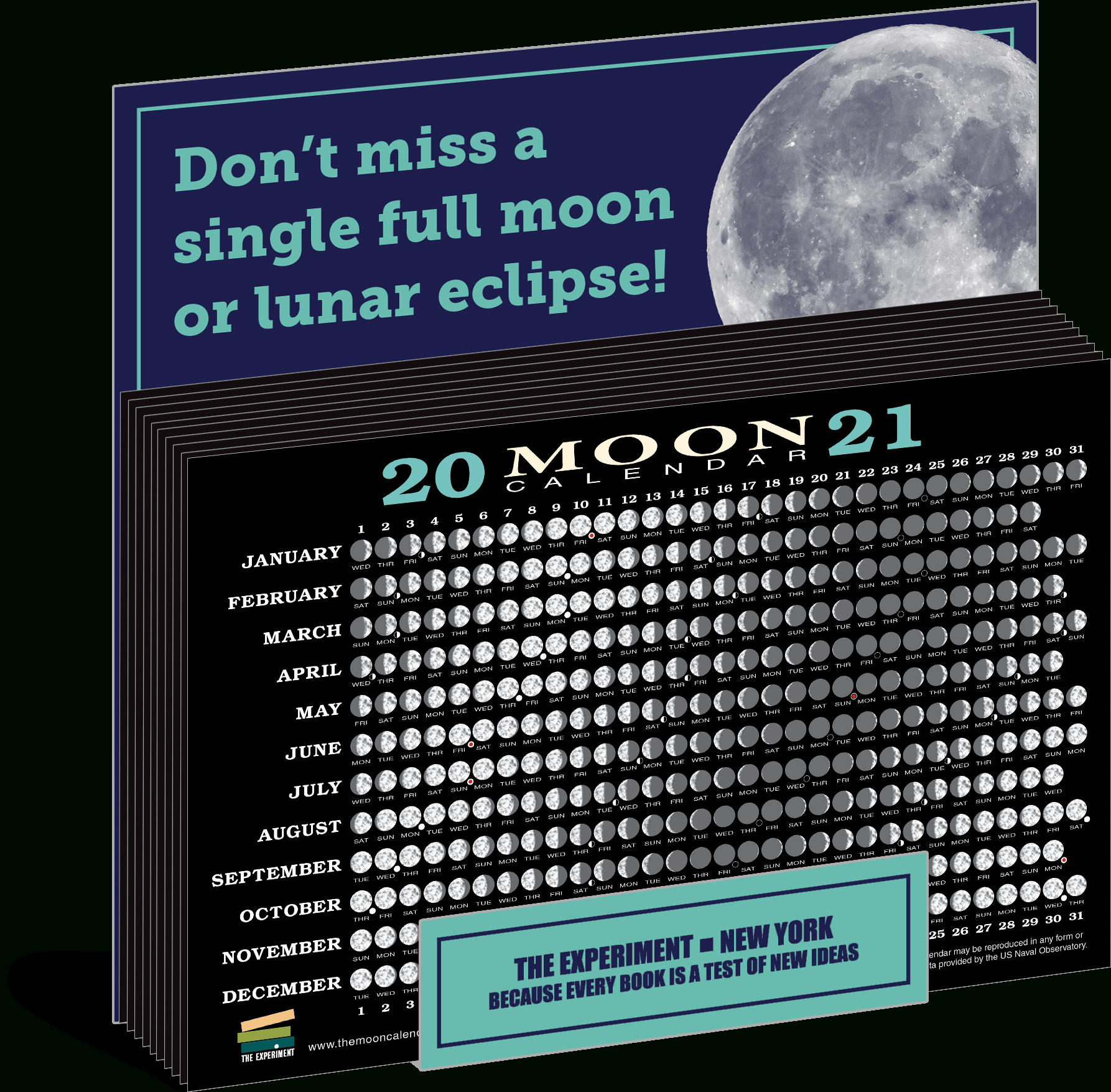 2021 Moon Calendar Card (40 Pack) | The Experiment Lunar Calendar November 2021