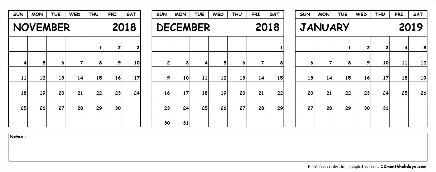 3 Month Calendar November December January In 2020 3 Month Calendar November December January 2021