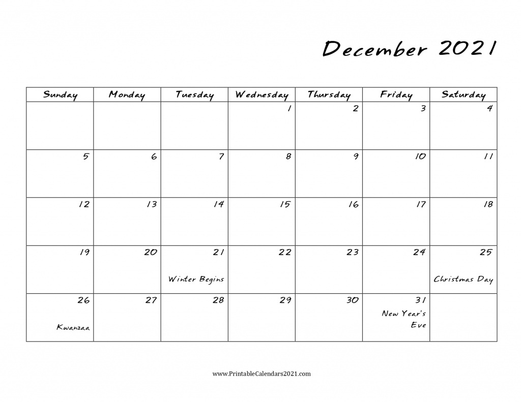 40+ December 2021 Calendar Printable, December 2021 Free December 2021 Calendar