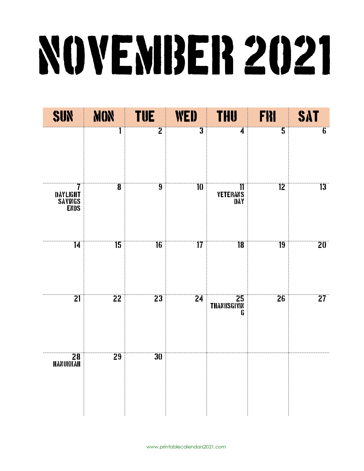 44+ November 2021 Calendar Printable, November 2021 Calendar Of November 2021