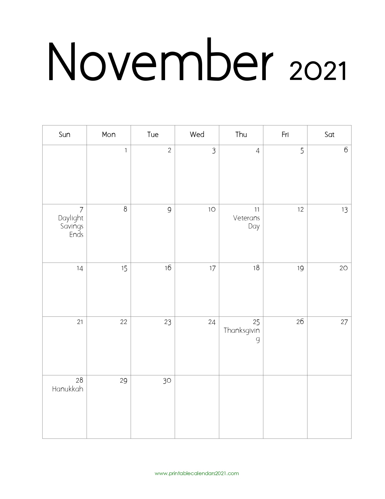 44+ November 2021 Calendar Printable, November 2021 December 2021 Calendar Printable Wiki