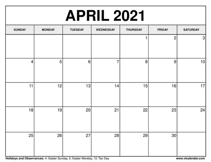 April 2021 Calendar | December Calendar, Calendar April To December 2021 Calendar