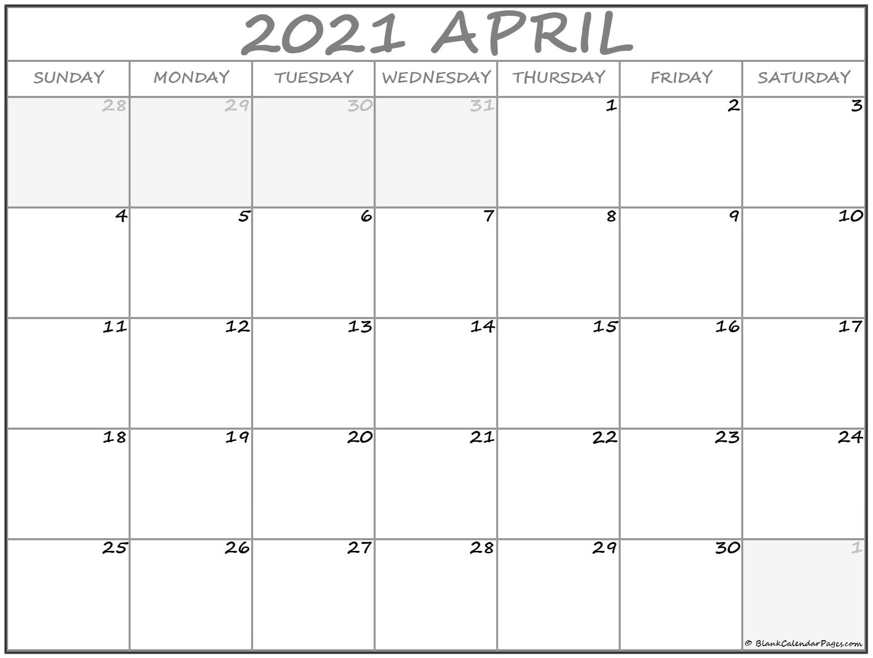 April 2021 Calendar | Free Printable Calendar Templates April To December 2021 Calendar