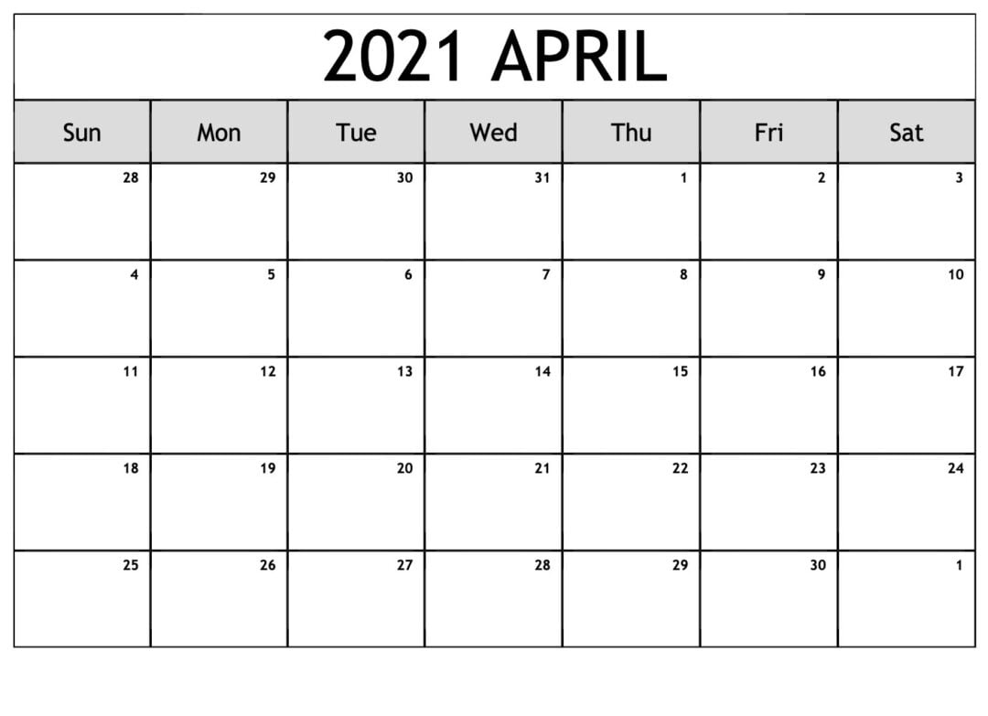 April 2021 Calendar Printable Template - Thecalendarpedia April To December 2021 Calendar