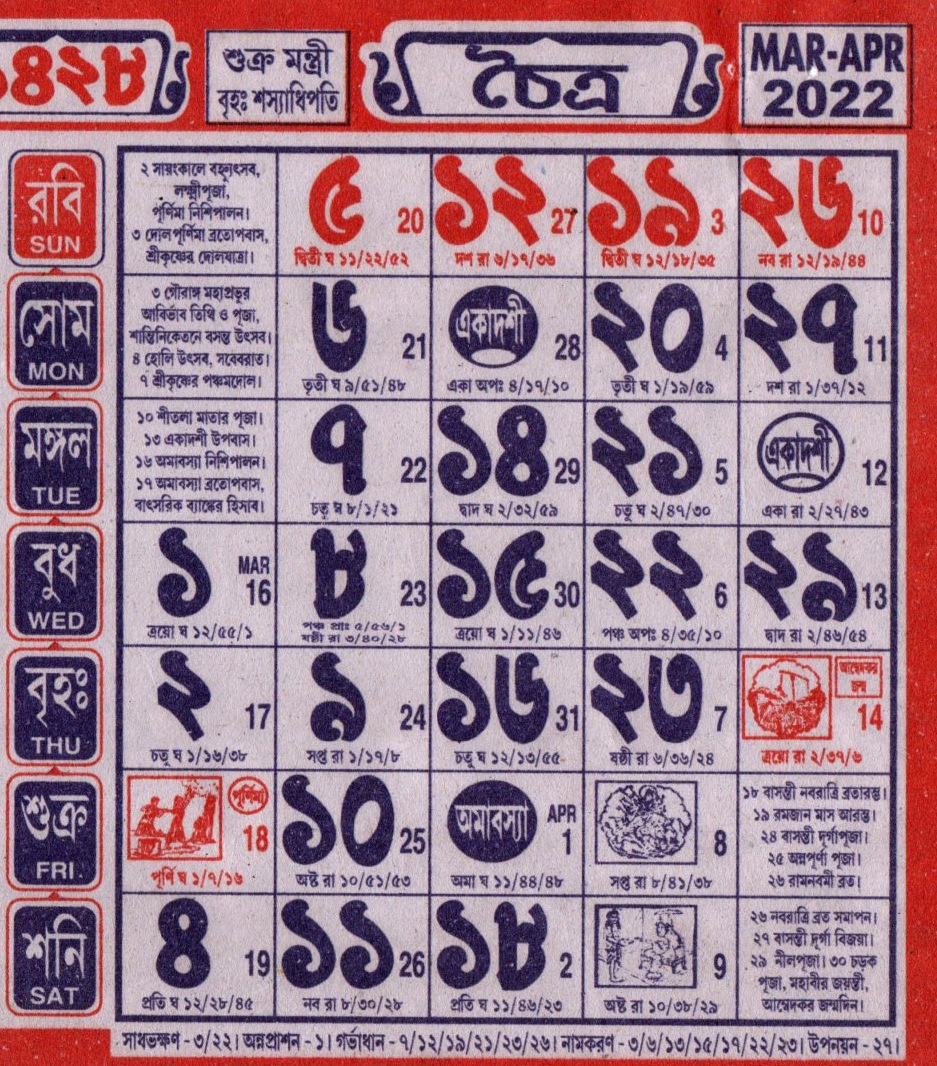 Bengali Calendar 1428 - Thakur Prasad Calendar Bengali Calendar 2021 December