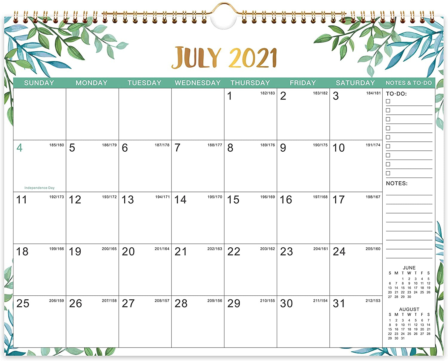 Buy Calendar 2021-2022 - Wall Calendar 2021-2022 From July December 2021 Julian Calendar