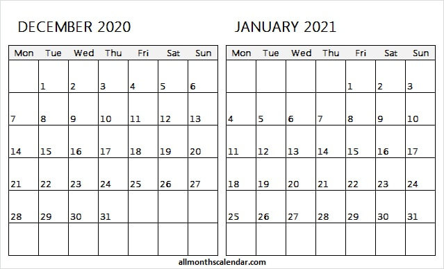 Calendar June 2021: Free Printable December 2021 Calendar Online Calendar December 2020 And January 2021